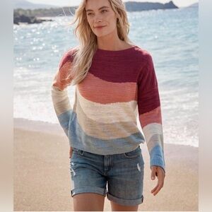 Garnet Hill Skyline Linen Organic Sweater XL